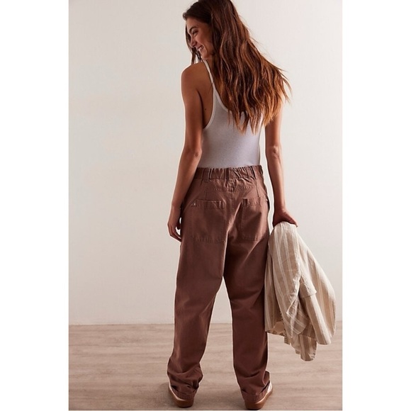 Free People Hayden Pull On Pants in Brownie Size XS NEW Cargo Bohemian Neutral - Picture 6 of 14